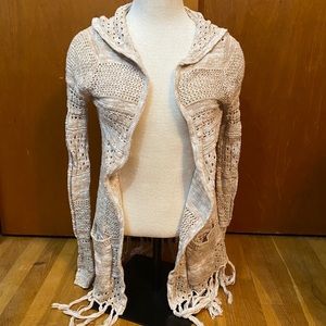 Tan Cardigan with Tassels